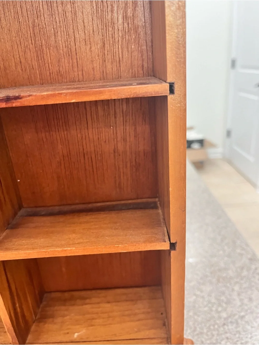 Vintage Wooden Multi-Cubby Trinket Wall Shelf with Drawers - Brown 14.75” tall